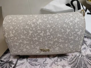 Bolso bandolera Tous beige y gris