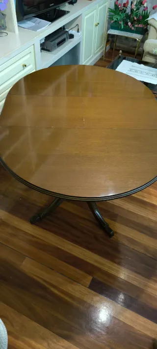 Mesa redonda extensible madera 90-120cm