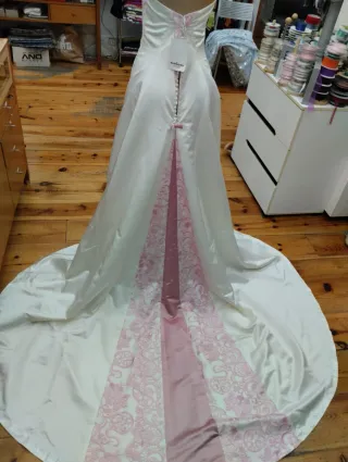 Vestido de Novia Beige/Blanco Talla Única