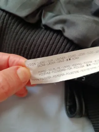 Cazadora cuero negro Mujer