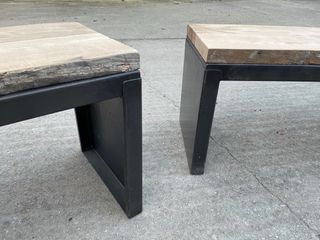 Bancos de madera y metal