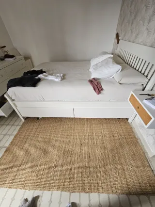 Mesa de centro cristal y cajón, modelo Pilbo Ikea,