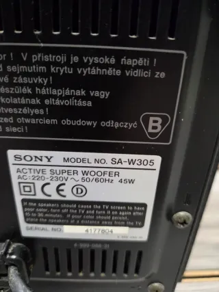 Subwoofer Sony SA-W305 Negro