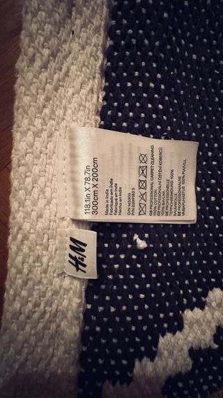 Alfombra H&M Grande 300cm reversible white algodon