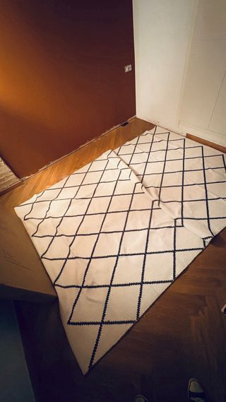 Alfombra H&M Grande 300cm reversible white algodon