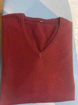 Jersey unisex de lana calentito, color Bourdeo