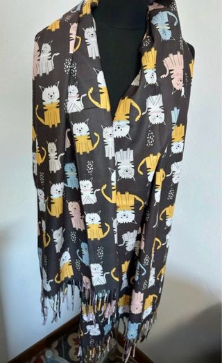 Sciarpa Andrea Cool con gatti in viscosa