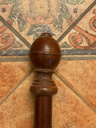 Barra cortina madera oscura 2m