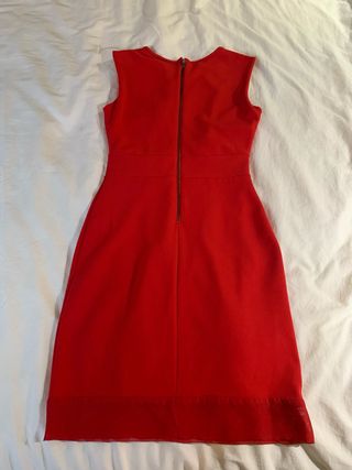 Vestido Mango Rojo Corto Mujer