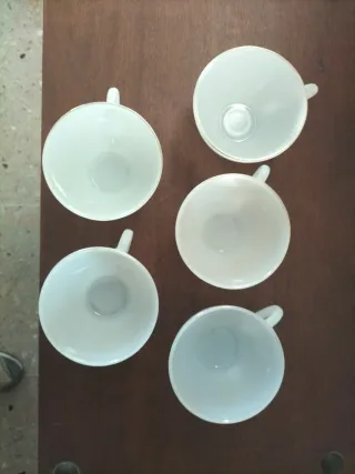 5 Tazas Arcopal Vintage Vidrio Blanco