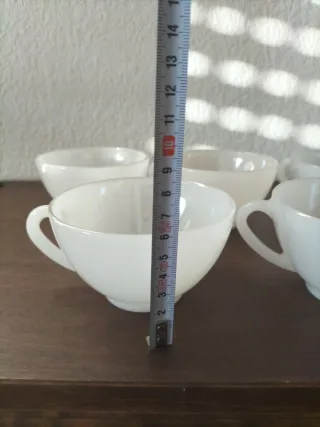 5 Tazas Arcopal Vintage Vidrio Blanco