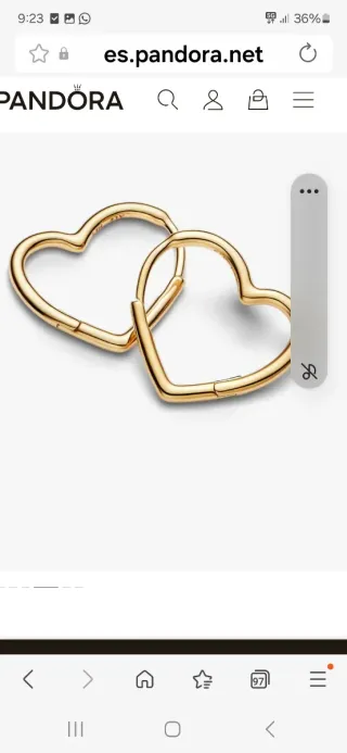 Pendientes Corazón Pandora Dorados