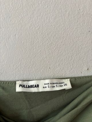 Pull and Bear Top Verde Oliva Tirantes