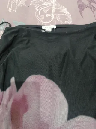 Jersey Malla Transparente Flor XS