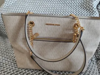 Bolso Michael Kors Beige y Dorado