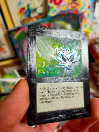 Carta Black Lotus pintada a mano