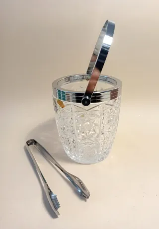 SECCHIELLO Cristallo GHIACCIO con PINZA Vintage