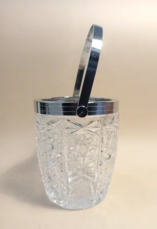 SECCHIELLO Cristallo GHIACCIO con PINZA Vintage