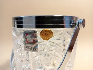 SECCHIELLO Cristallo GHIACCIO con PINZA Vintage