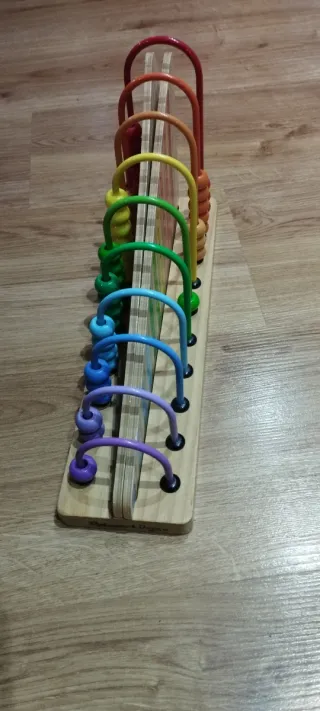 Ábaco de madera arcoíris
