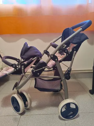 Carrito de muñecas gemelar