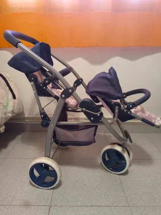 Carrito de muñecas gemelar