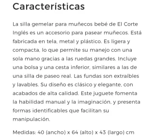 Carrito de muñecas gemelar