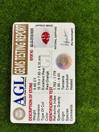 Zaffiro multicolor 5.65 ct taglio Pera certificato