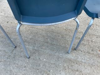 Lote de 5 Sillas Azules y Plateadas