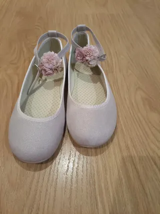 Merceditas niña ceremonia rosa brillo