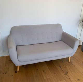 Sofá de diseño gris tela, diseño nordico.