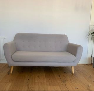 Sofá de diseño gris tela, diseño nordico.