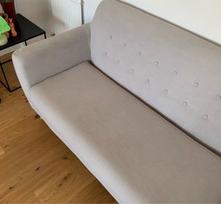 Sofá de diseño gris tela, diseño nordico.