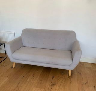 Sofá de diseño gris tela, diseño nordico.