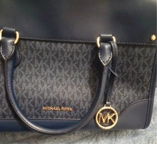 Bolso Michael Kors Piel Azul y Dorado