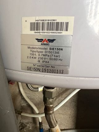 Termo eléctrico blanco 150 litros