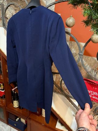 Vestitino sartoriale donna lana blu