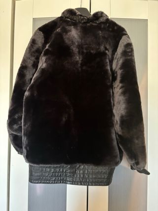 Chaquetón Piel Vintage Negro