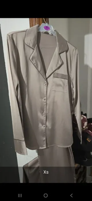 Pijama satén beige XS