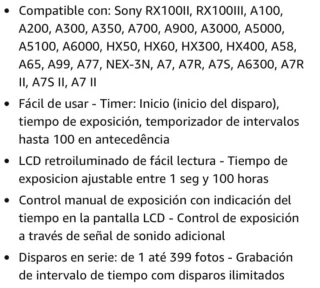 Intervallometro Rollei per Sony