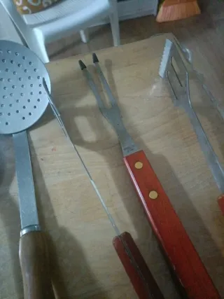 Set Utensili Barbecue Legno e Metallo