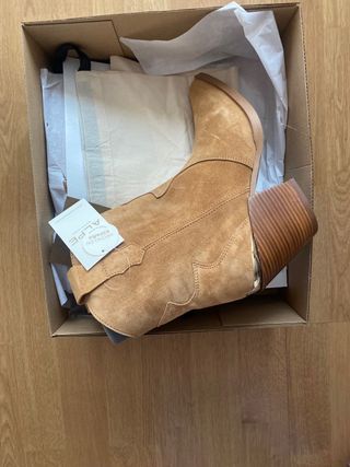 Botín ALPE Mujer Piel Beige/Marrón