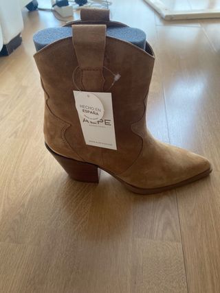 Botín ALPE Mujer Piel Beige/Marrón