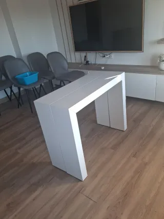 Mesa extensible blanca 1,83x95