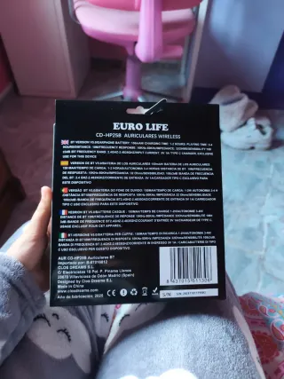 Auriculares Bluetooth EURO LIFE BT 5.0 Negros