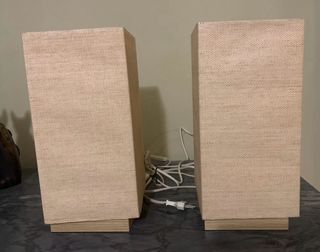 Coppia abat jour quadrati tessuto beige