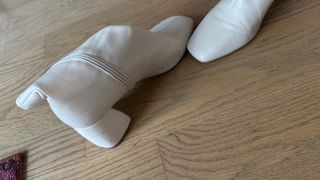 Botín polipiel mujer blanco roto