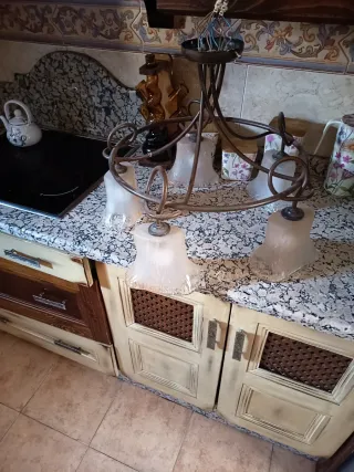 Lámpara de techo salón metal y cristal