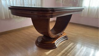Mesa de comedor madera y cristal