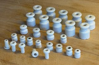 Lote Aisladores Eléctricos Porcelana Antiguos